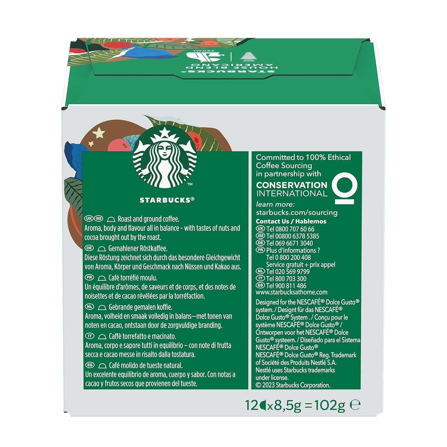 Mélange maison STARBUCKS par Nescafé Dolce Gusto, Mittlere Röstung, Kaffeekapseln 6 x 12 (72 Kapseln)