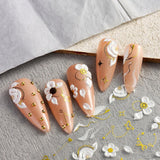 5D Fleurs Autocollantes Pour Ongles Feuilles De Feuilles Autocollantes Acryliques Feuilles Autocollantes Pour Ongles Schmetterling Feuilles De Fleurs Autocollants Pour Ongles Aufkleber Nägel Zubehör Flower Nail Art Stickers