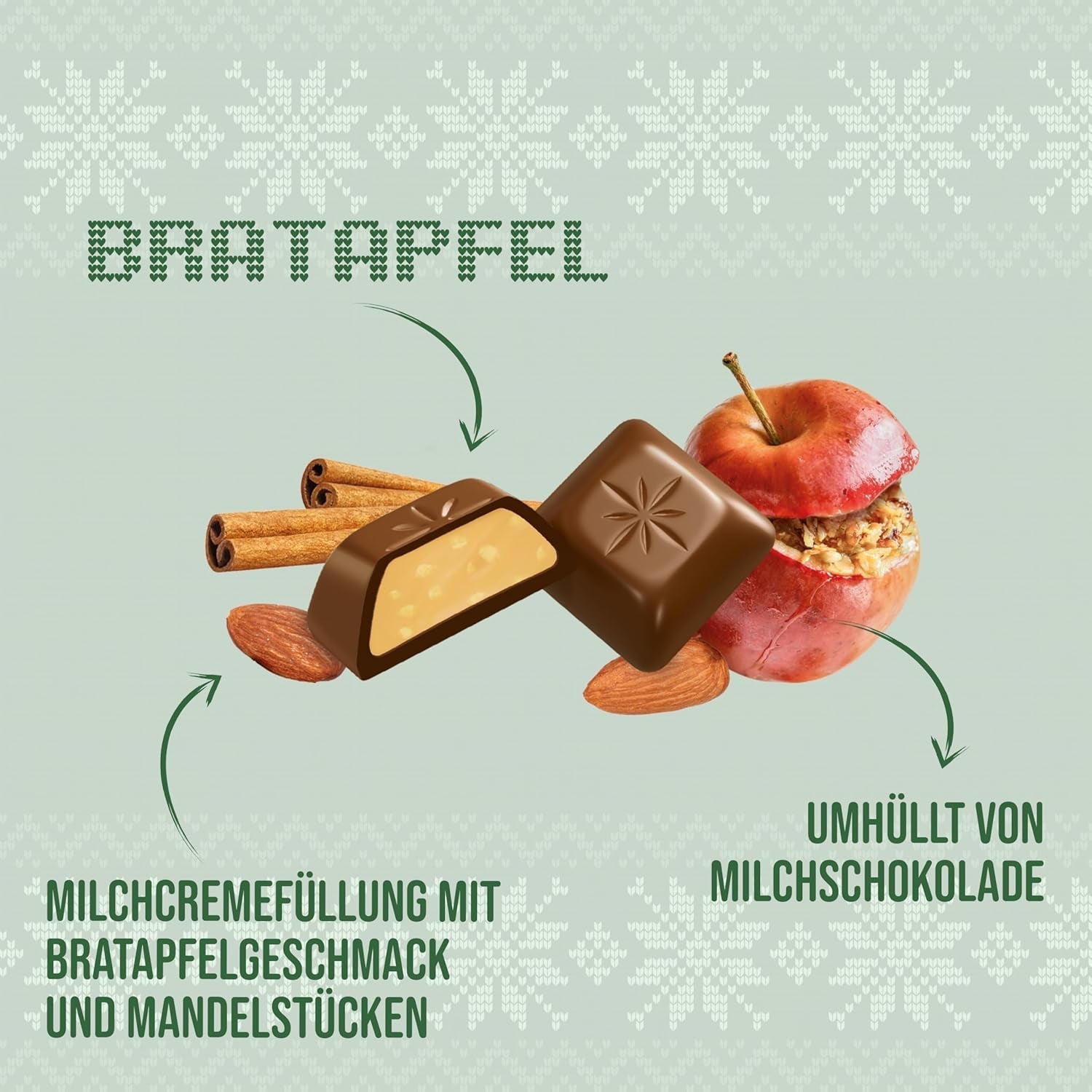 Schogetten Édition hiver aux pommes mûres I Barre de chocolat 100g I au chocolat au lait et en morceaux individuels pratiques