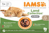 IAMS Delights Land Collection Nourriture humide pour chats - Multipack avec variétés de viandes (agneau, bœuf, poulet et dinde) en sauce, nourriture humide pour chats à partir de 1 an, 12 x 85g