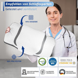 Oreiller orthopédique, oreiller cervical ergonomique, oreiller de tête, oreiller original en mousse à mémoire de forme pour les côtés, le dos et le ventre, oreiller de soutien du cou pour hommes, femmes (67,3 x 38,2 x 13,8/3 cm) Oreillers orthopédiques cervicaux Naty Shop