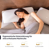 EGO HOME Oreiller Oreiller Ergonomique Doux en Mousse à Mémoire pour Dormeur sur le Dos Oreiller de Soutien du Cou avec Housse Respirante et Lavable, Certifié Oeko-Tex, Oreiller Cervical 75X35Cm Perne standard Naty Shop