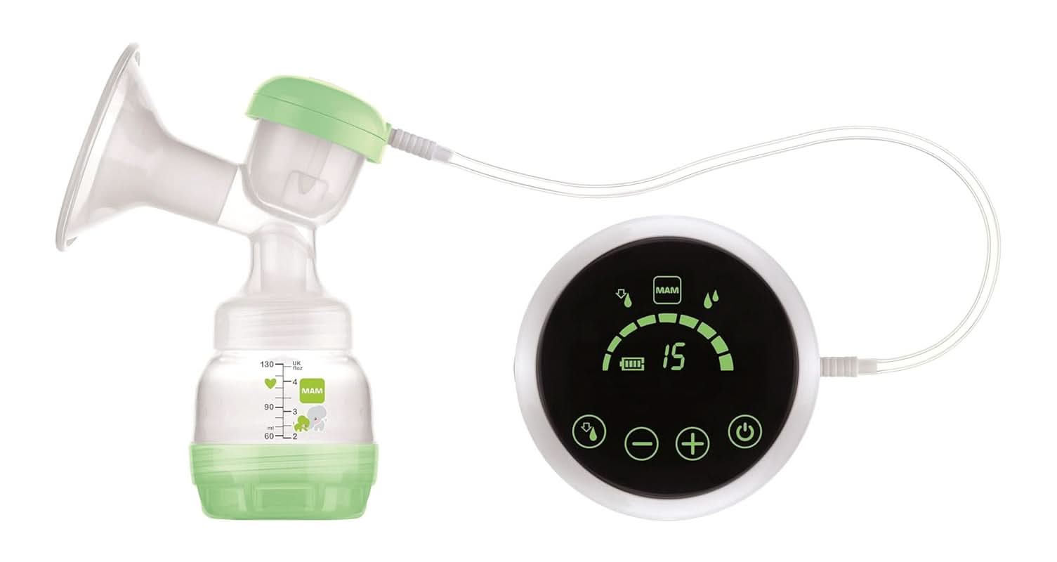 MAM Tire-lait électrique et manuel 2 en 1, retrait direct du biberon ou du récipient de conservation, stimulation et retrait, affichage numérique Accessoires Alimentation et Allaitement Bebe Naty Shop
