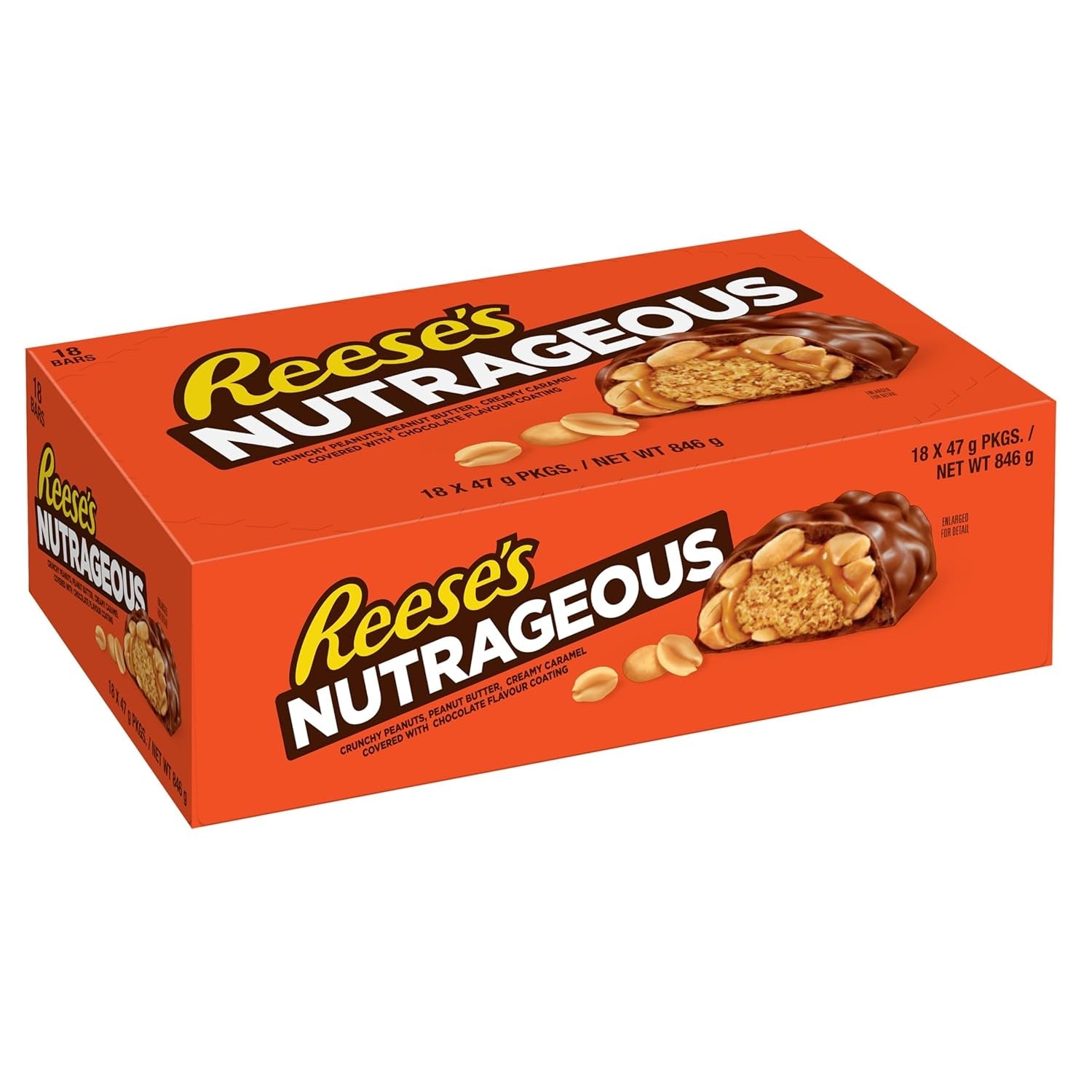 Beurre de cacahuète nutritif - Barres de chocolat au beurre de cacahuète : 18 pièces (18 x 47g)