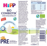 HiPP PRE Formule Combiotique Bio Prête à Boire (6 x 200 ml) Lait Infantile dès la Naissance Contient Uniquement du Lactose comme Glucides Meilleur Bio