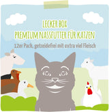 MjAMjAM - Nourriture humide de qualité supérieure pour chats - Boîte délicieuse de 12 paquets (12 x 200 g) sans céréales avec de la viande supplémentaire