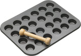 Mini Moule à Tarte Masterclass 24 Trous Épaisseur 1mm Acier Carbone Durable 35x27cm Gris Naty Shop