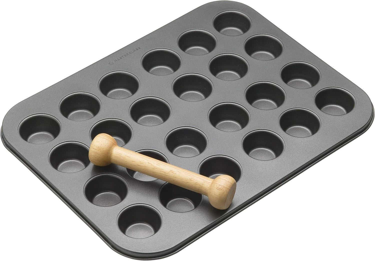 Mini Moule à Tarte Masterclass 24 Trous Épaisseur 1mm Acier Carbone Durable 35x27cm Gris Naty Shop