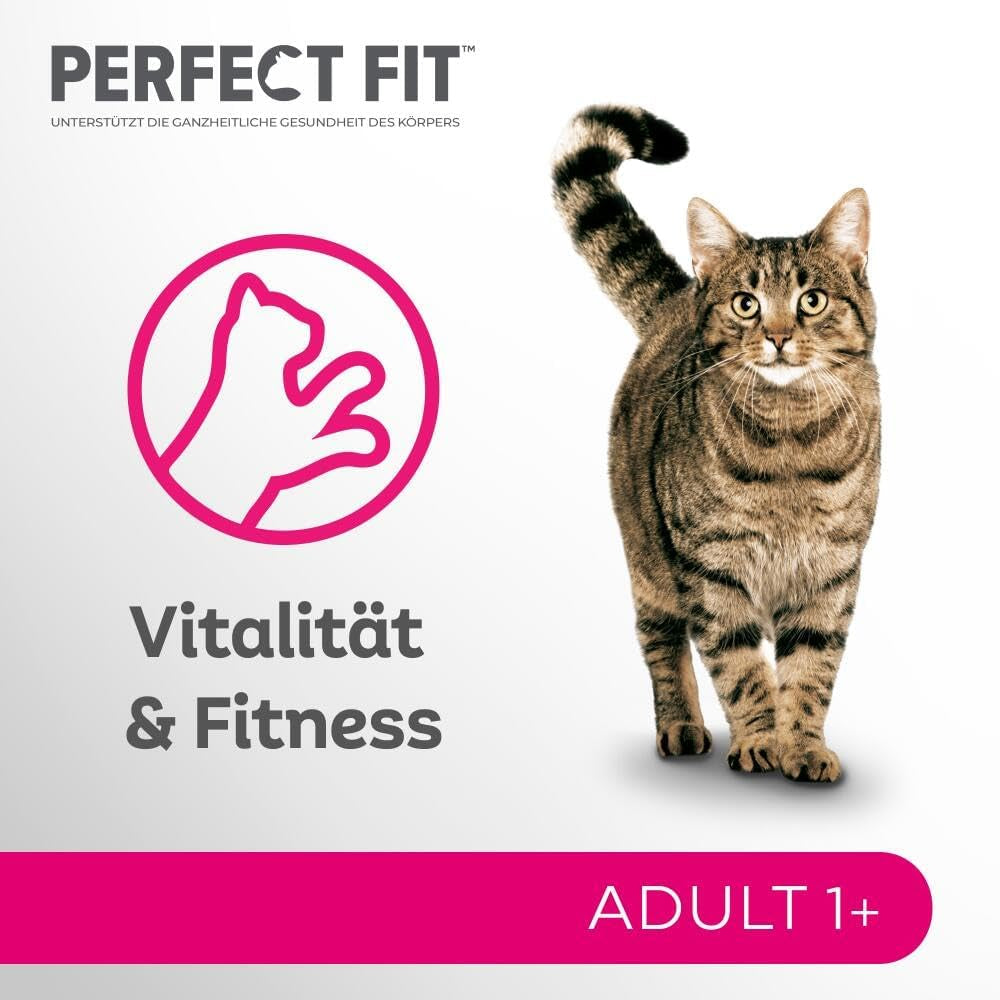 Sélection de nourriture humide Perfect Fit Adult 1+ au saumon, poissons d'eau profonde, bœuf et poulet, 48 sachets, 12x85g (paquet de 4) - Nourriture humide premium pour chat adulte à partir de 1 an