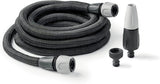 GF SRL, Aquapop Grey Easy 10, tuyau tressé auto-extensible de 10 mètres, fabriqué en Italie, avec mini pulvérisateur de jardin et connecteurs pour l'irrigation du jardin, gris foncé