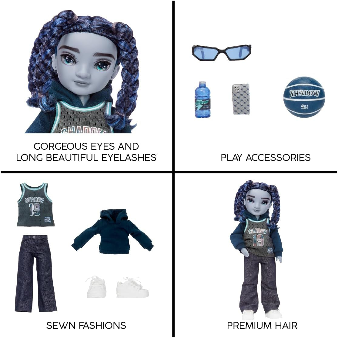 Rainbow High Shadow High Series 3 - Oliver Ocean - Blaue Modepuppe - Young - Modisches Outfit et plus de 10 accessoires de jeu de Bunte - Idéal pour les enfants de 4 à 12 ans et les petits