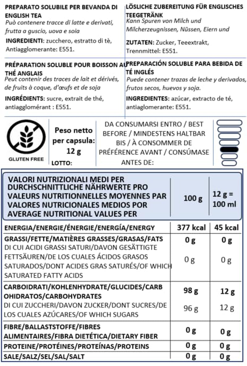Caffè Vulcanus - Mélange de thé 60 capsules, saveur : thé anglais, thé à la pêche, thé au citron et thé aux baies - capsules compatibles avec Nescafé Dolce Gusto