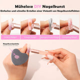 Aokitec 14 pièces outil en silicone pinces à ongles pour Gel Naillack UV, pinces à gel faciles à utiliser pour UV Naillack Chrome poudre à ongles, outil de Nail Art pour effet miroir Ombre Blush, pinces à ongles