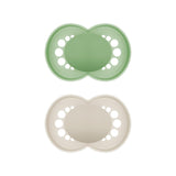 Sucettes MAM Original, paquet de 2, sucettes pour bébé respectueuses des dents, fabriquées à partir de matériaux durables et biorégénérables, tétines en silicone MAM SkinSoft, avec boîte à tétines, 6-16 mois, vert/beige