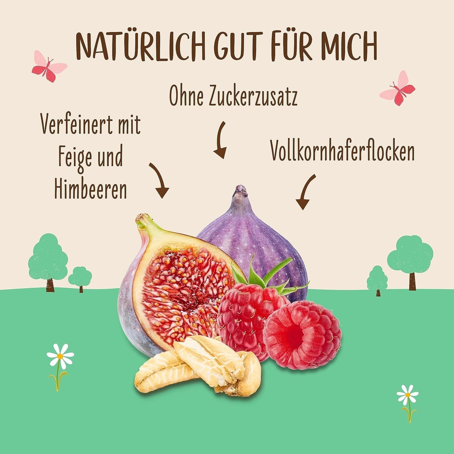 Porridge Allos non sucré aux figues et framboises | Porridge sans sucre | Muesli biologique | Muesli aux fruits | Gruau | Bouillie pour le petit déjeuner | Céréales pour le petit déjeuner | Végétalien | Paquet de 6 (6x500g)