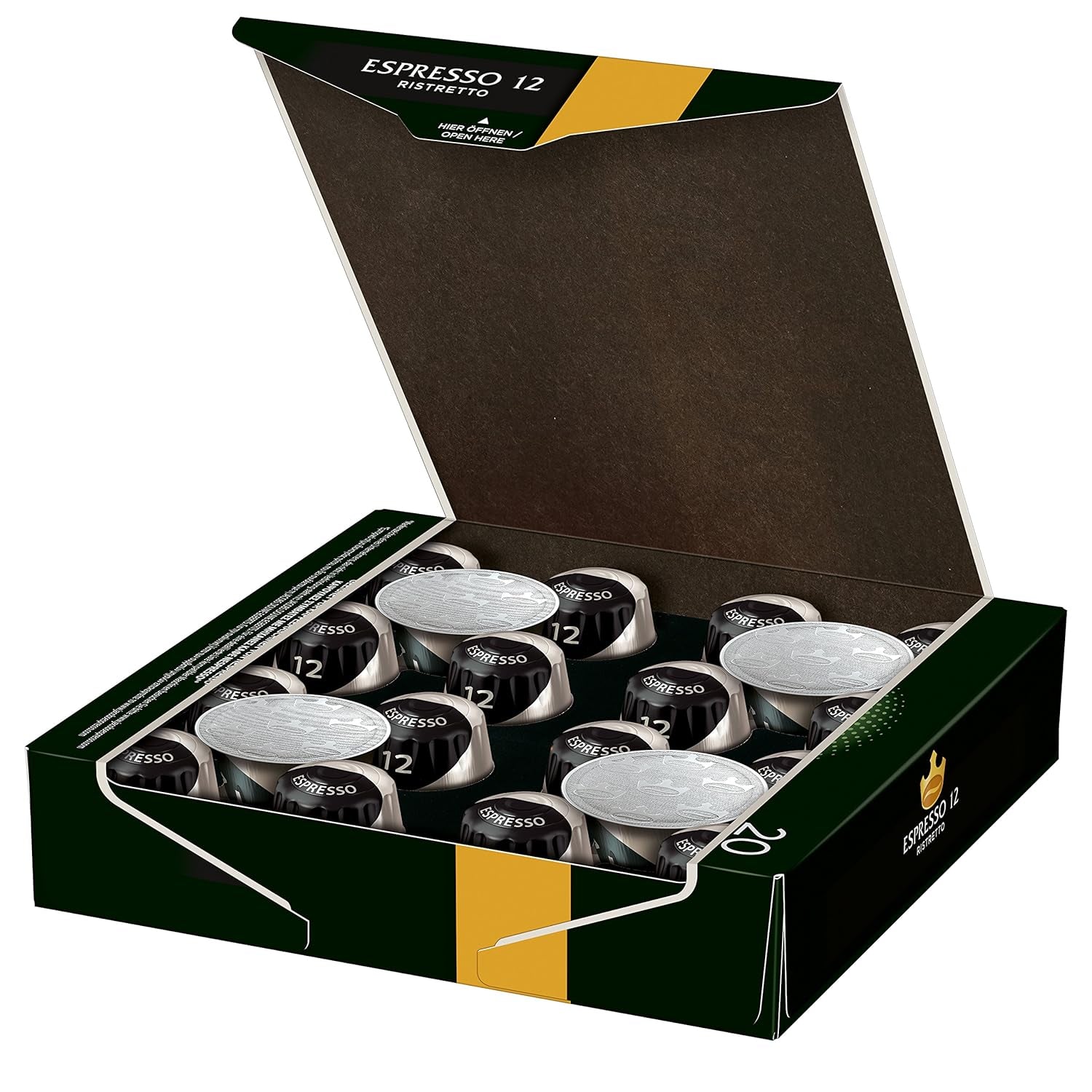 Capsules de café Espresso Ristretto, Intensité 12 sur 12 & Capsules de café café crème, 200 capsules compatibles Nespresso, 10er Pack, 10 x 20 Getränke, 1040 g