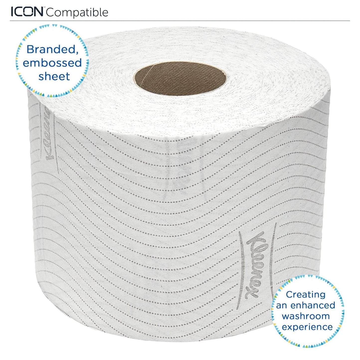 Kleenex Standard Roll 8441 Papier toilette – Papier toilette 2 épaisseurs – 6 paquets de 6 rouleaux x 600 feuilles chacun, blanc (36 rouleaux/21 600 feuilles au total)