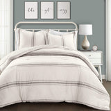 Lush Decor Housse de couette rayée Farmhouse, Full/Queen, gris Naty Shop Couettes et courtepointes Gris Full Queen