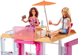 Barbie Dream House, maison de ville sur 3 étages et 5 pièces, comprend des accessoires comme des meubles, pliable et rangement, jouet pour 3 ans et plus, DLY32