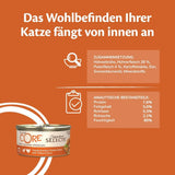 Wellness CORE Signature Selects 8 x 79g, Mélange Bœuf, Poulet et Dinde - Nourriture humide pour chats, délicieuses lanières en sauce, sans céréales, naturelle, hypoallergénique, riche en protéines, riche en viande