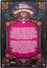 Poupée Barbie Signature, Figurine de collection Día De Muertos 2024 en robe noire et haut bleu à volants, imprimé brodé et accessoires colorés, HRM72