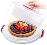 Boîte à gâteaux Metaltex, réglable en hauteur, polypropylène, blanc/transparent, ⌀ 30 cm, réglable en hauteur 8 et 15 cm Boîtes de conservation Naty Shop