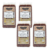 Riz italien à grains entiers, riz non raffiné à haute teneur en fibres, idéal pour les salades de riz créatives et les plats sains, emballé sous vide, 4 paquets x 500 g