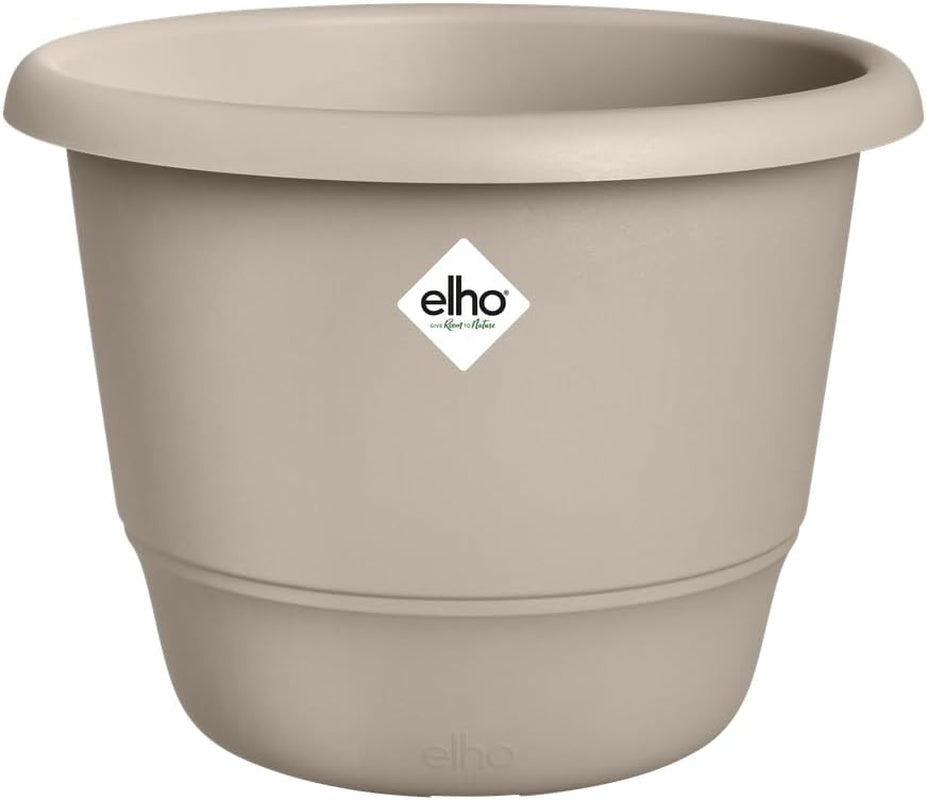 elho Amiga Round 47 - Pots de fleurs intérieurs et extérieurs - 100% plastique recyclé - Ø 47,0 x H 35,3 cm - Beige/Beige Champignon