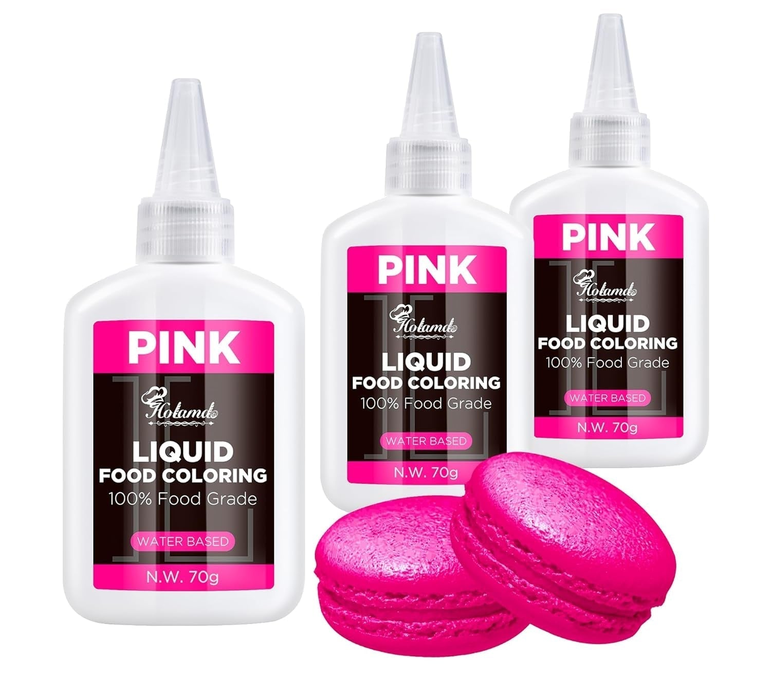Colorant alimentaire liquide, ensemble de colorants alimentaires velours rouge pour la cuisson de gâteaux, macarons, biscuits, colorant alimentaire pour la décoration de gâteaux, liquide pour colorer les boissons (70 g x 3)