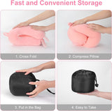 TALLGO Oreiller cervical de voyage, meilleur oreiller d'avion en mousse à mémoire de forme pour appui-tête, oreiller doux réglable pour avion, voiture et maison, oreillers orthopédiques cervicaux roses Naty Shop