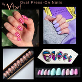 Vixi 600 Extensions d'ongles ovales courtes avec lime de préparation, 10 tailles - Couverture complète, Opaque. Pour professionnels et usage domestique.