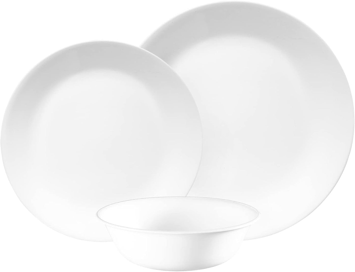 Service de table Winter Frost pour 4, 12 pièces, vaisselle en verre Vitrelle™ ultra-durable de qualité supérieure, passe au lave-vaisselle, au micro-ondes et au micro-ondes, design hivernal festif