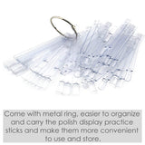 150 pièces Nail Art Tips Ring Stick, Transparent Farbe Karte Platten Nagelleck Display Ring Sticks, Nagel Salon Übungen Display Nail Tips