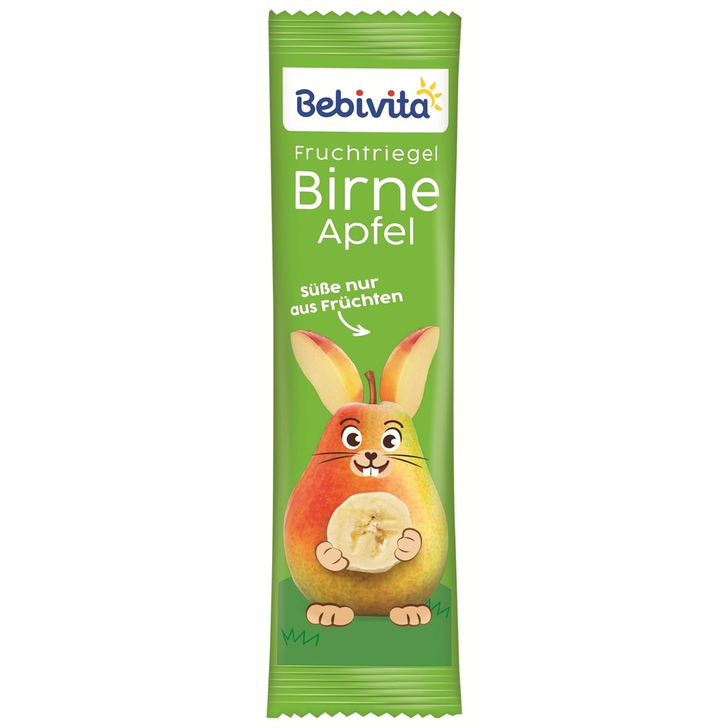 Barres aux fruits poire-pomme (20 x 25g), sucrées uniquement avec des fruits, parfaite collation entre les repas, préparées à partir d'ingrédients strictement contrôlés et sélectionnés.