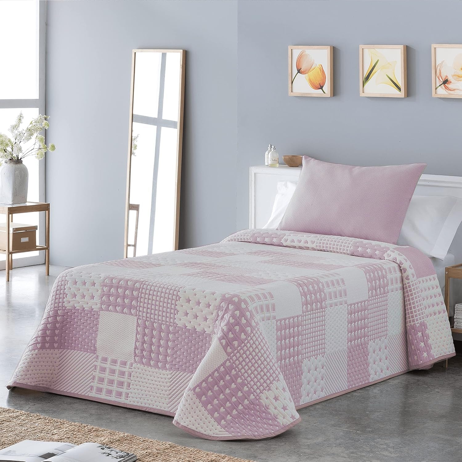 Couvre-lit lumineux Sofia 21 Pour lits doubles de 180 et 200 cm, Couvre-lit Pour lits de 180 et 200 cm, Lits et couvertures gris Besuche den VIALMAN-Store Pink Cama 180 : 270Cm X 270Cm