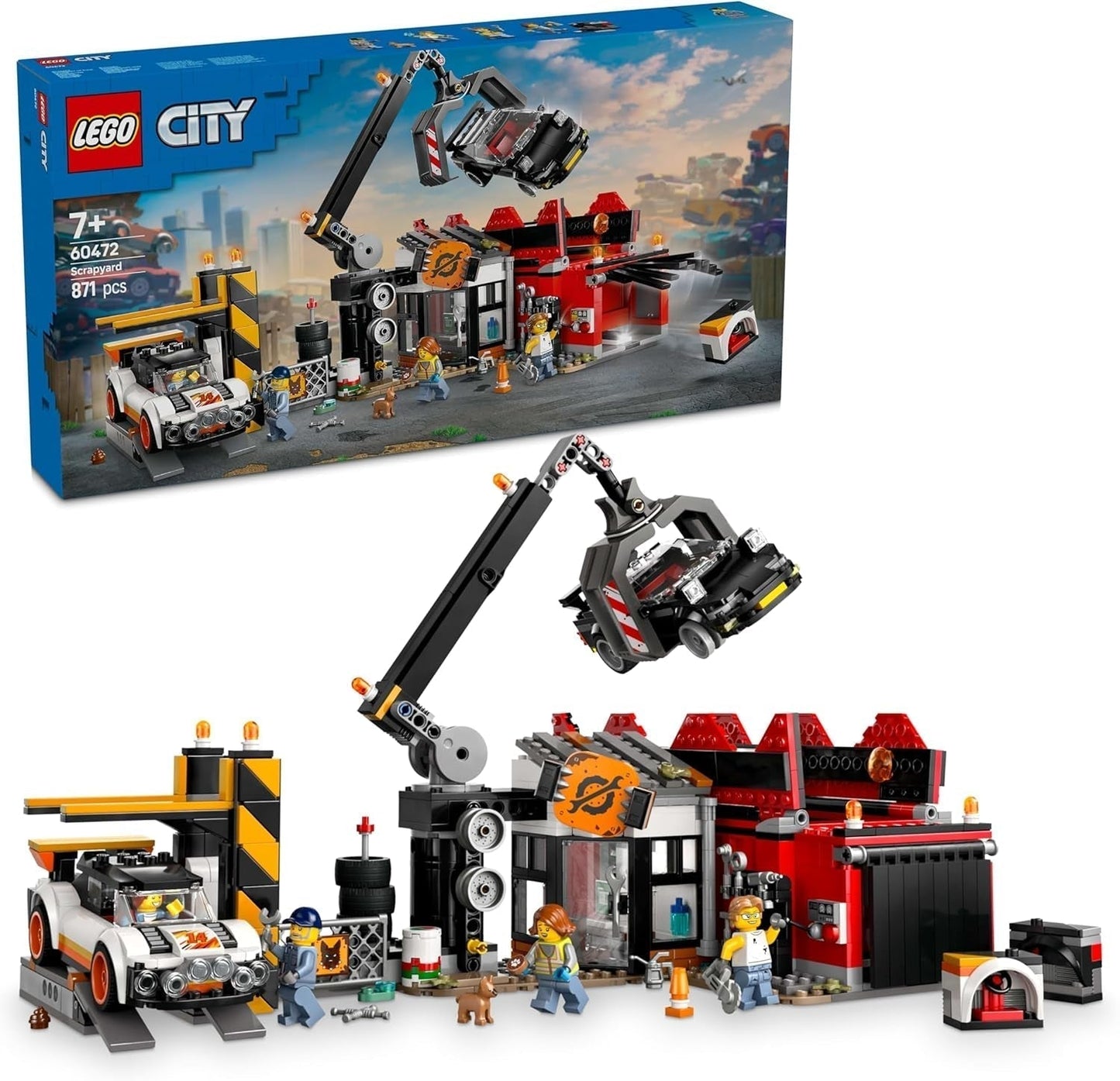 Parc à ferraille LEGO City avec voitures - jouet avec presse à ferraille et grue, 2 petites voitures, 4 figurines d'ouvriers et un immeuble de bureaux - cadeaux d'anniversaire pour garçons et filles à partir de 8 ans 60472 Jeux de construction Beuche den LEGO-Store Titre par défaut