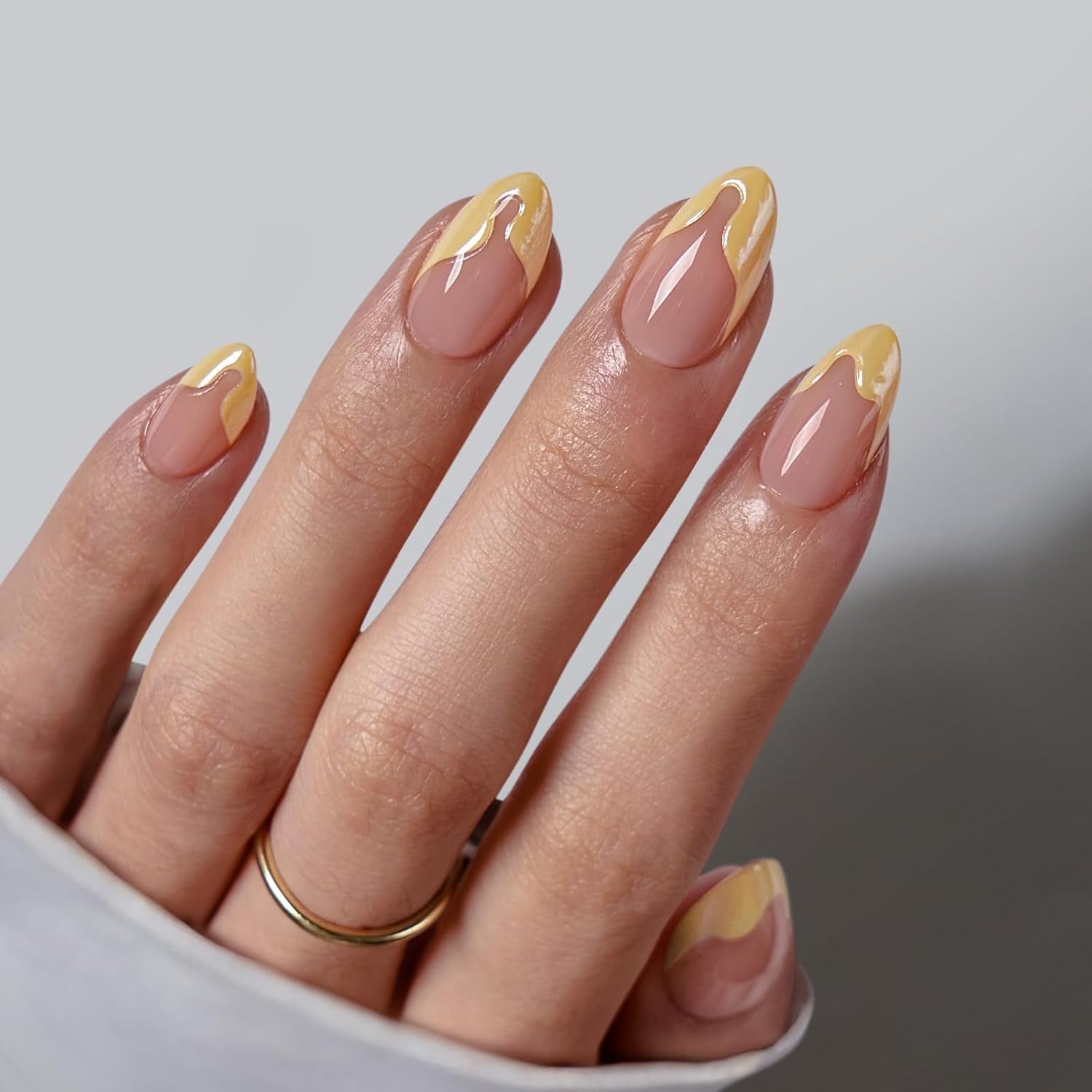 Btartbox Faux Ongles Carrés Courts Baby Boomer Colle Sur Blanc Dégradé Rose Faux Ongles Ongles Artificiels Courts avec Colle À Ongles 30 Pièces Faux Ongles Carrés