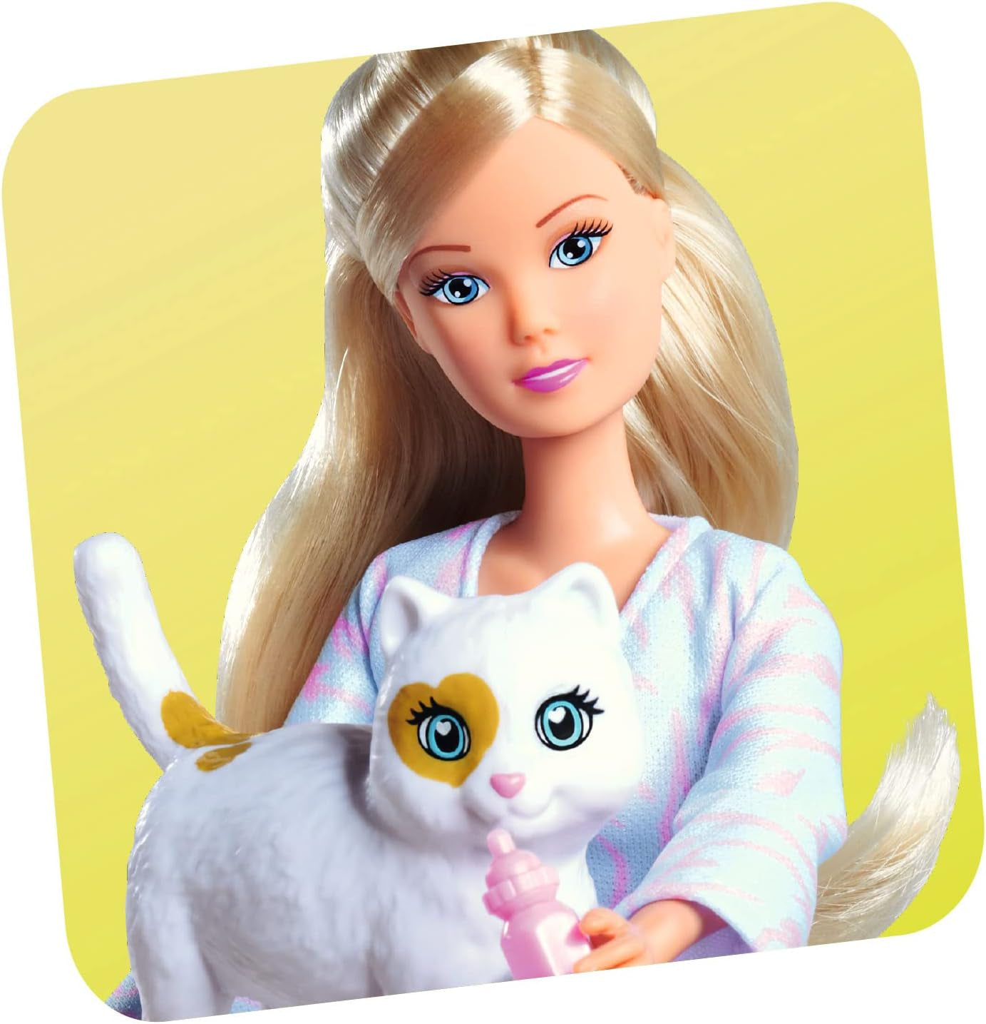 Simba Steffi Love Baby Cats, poupée de jeu dans un pantalon moderne avec des chats et deux bébés bébés doux, ensemble, 29 cm, à partir de 3 ans
