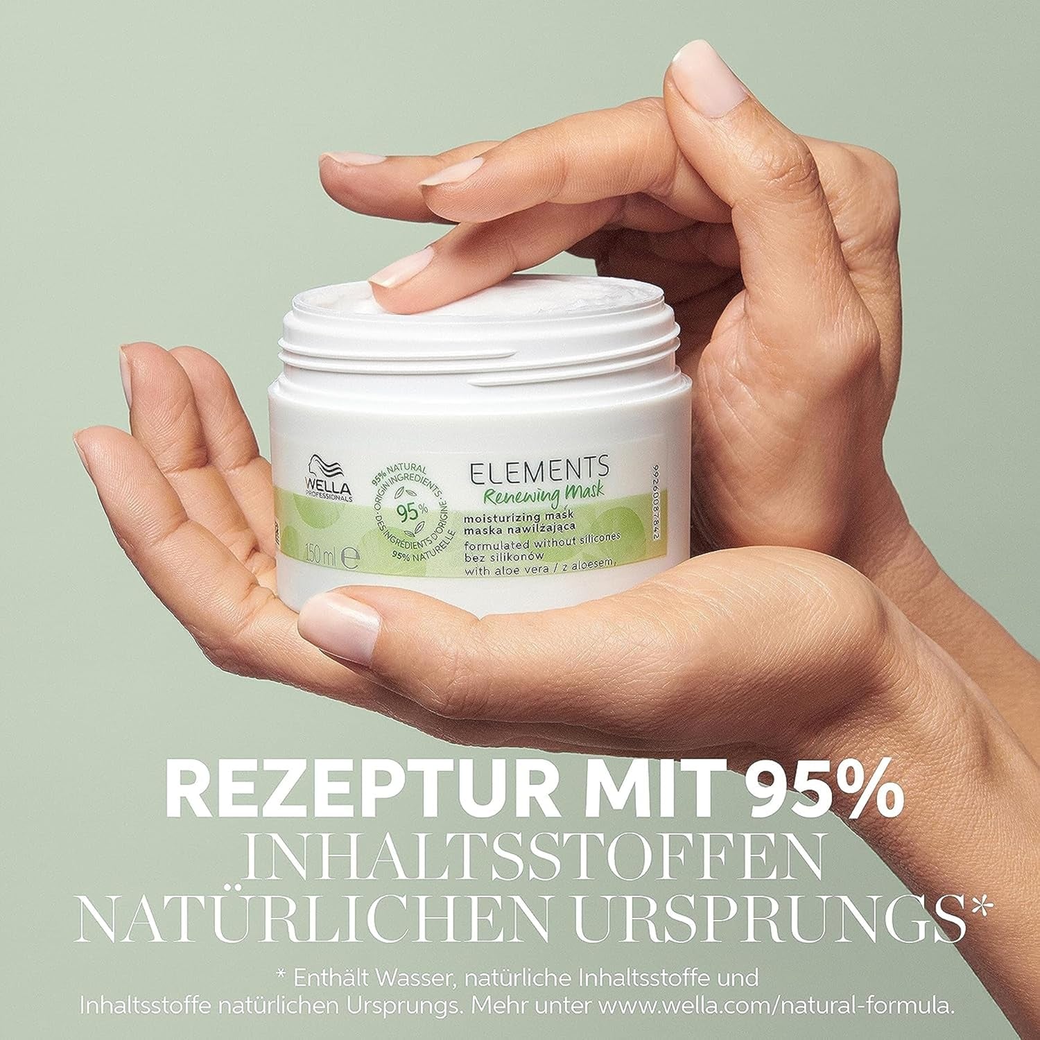 Wella Professionals Elements - soin naturel pour cheveux secs, abîmés et cuir chevelu sensible - après-shampoing sans rinçage, masque et spray aux antioxydants et à l'essence d'olive Naty Shop Hair Mask