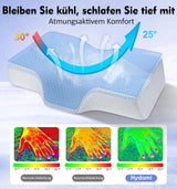 Oreiller cervical en mousse à mémoire de forme Oreiller orthopédique ergonomique pour les douleurs au cou et aux épaules - Oreiller de couchage rafraîchissant pour les dormeurs sur le côté, le dos et le ventre avec soutien du cou Oreillers orthopédiques cervicaux Naty Shop