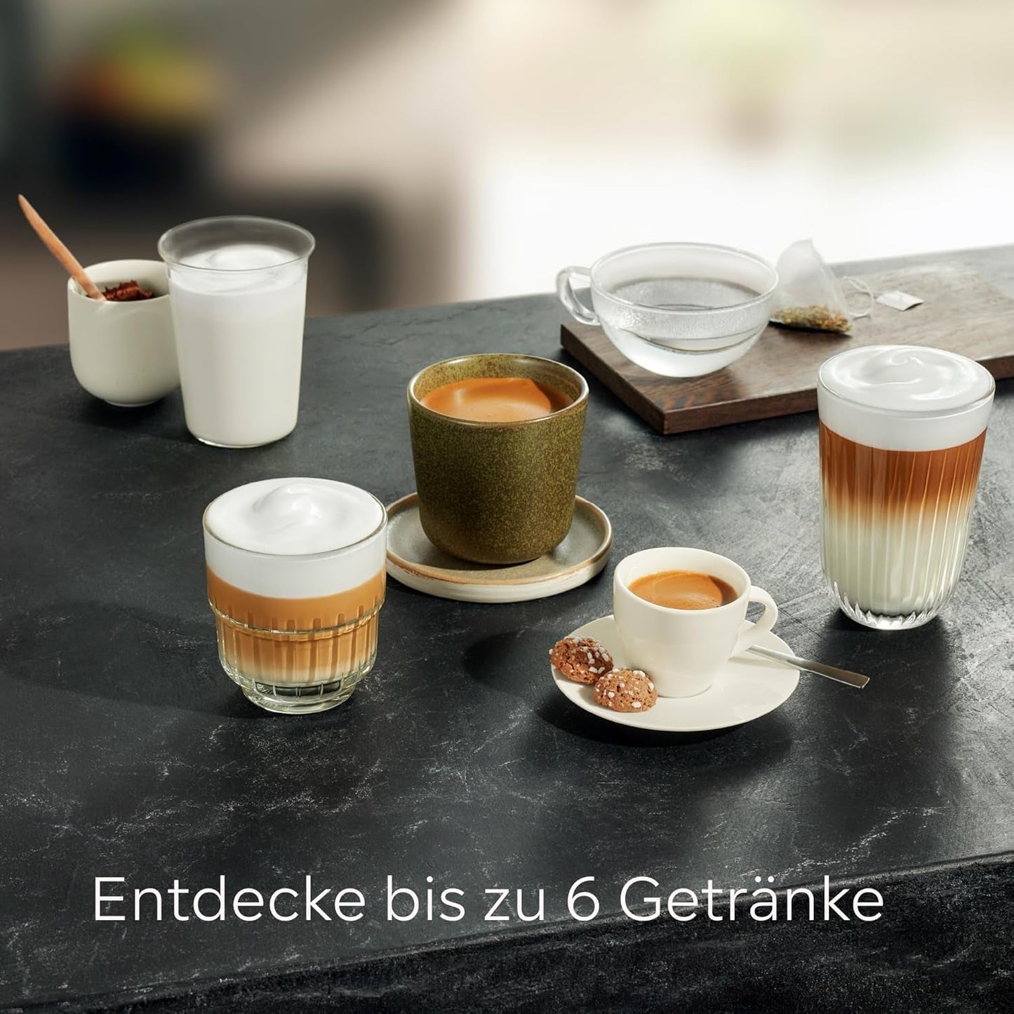 Machine à expresso automatique classique Siemens EQ500, écran couleur TFT, 5 types de café et de lait, fonction double tasse, nettoyage facile, unité de percolation amovible, avec tuyau à lait, noir, TP511E19