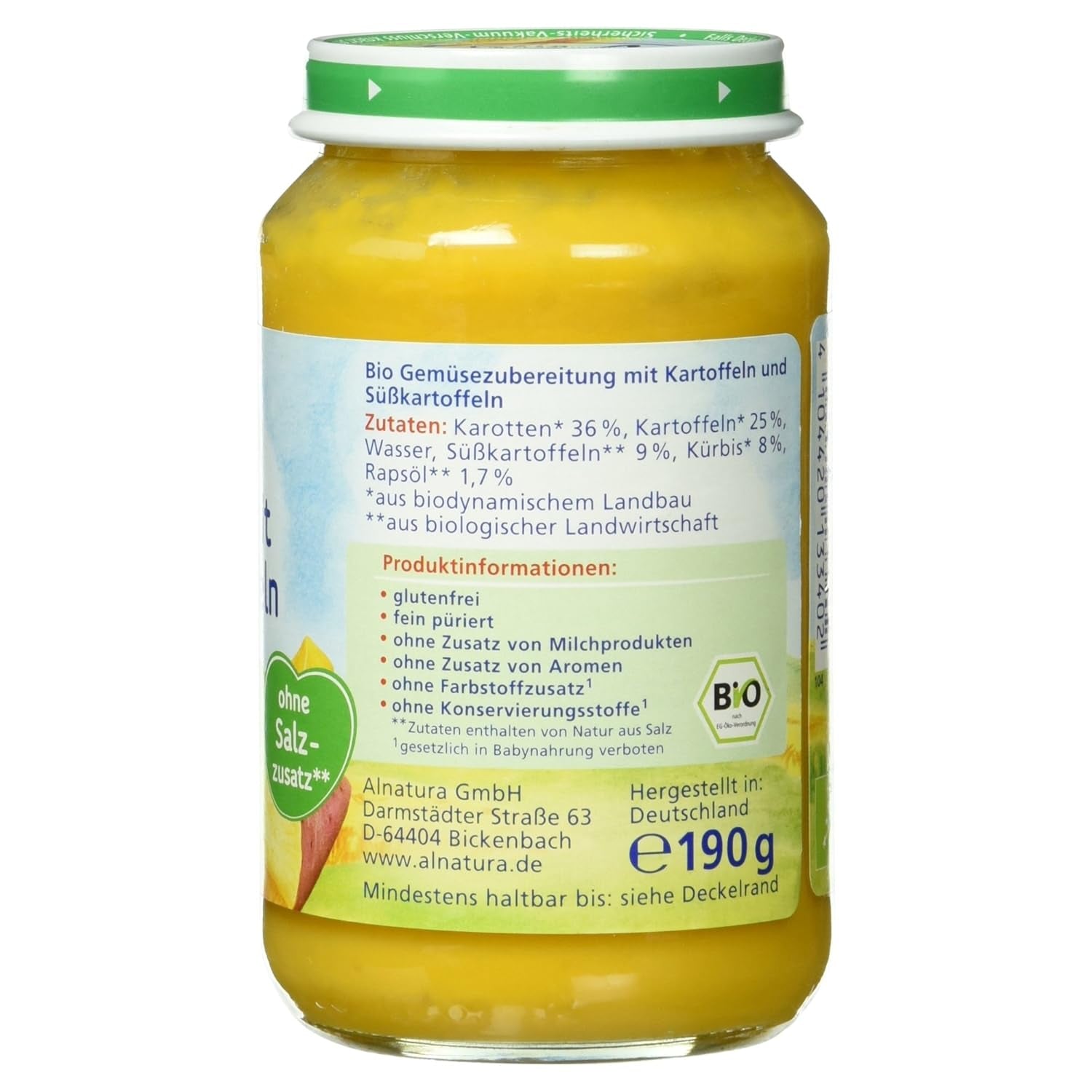 Légumes bio aux patates douces, dès 4 mois, 190g
