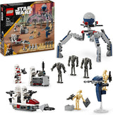 LEGO Star Wars 75372 Pack de combat Clone Trooper et Battle Droid, Incl. 4 figurines, 5 droïdes et une moto speeder avec un tireur - Jouet de construction pour garçons et filles à partir de 7 ans Jeux de construction Besuche den LEGO-Store Battle pack