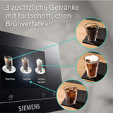 Machine à expresso automatique Siemens EQ700 classic TP715D01, contrôle par application, infusion froide, écran tactile intuitif, jusqu'à 10 créations de café individuelles comme favoris, nettoyage automatique à la vapeur, 1500 W, gris argenté
