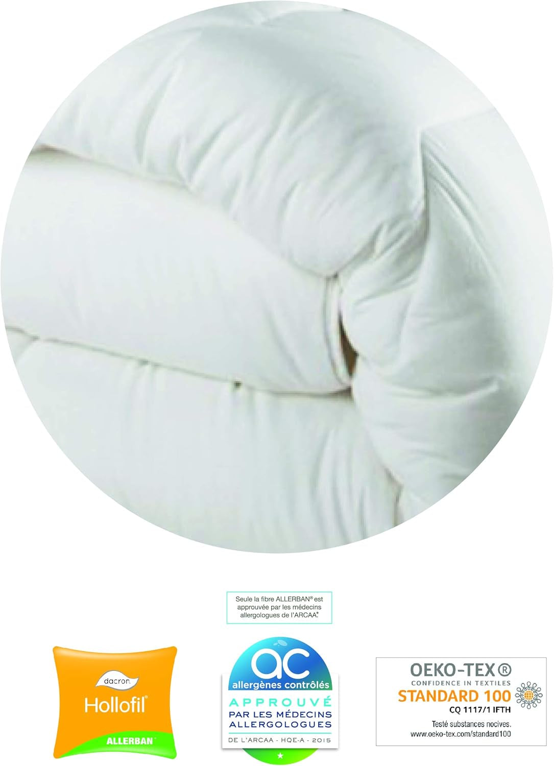 Blanrève Cthalvd011420 Housse de couette Hollofil Allerban coton chaud blanc 140 X 200 cm Couettes et couettes Naty Shop