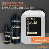 FemMas Oxycrème en 6% 1000 ml I Agent oxydant pour coloration et teinture des cheveux I Application facile et fixation optimale I Développeur pour des résultats uniformes de qualité salon I Développeur pour coloration capillaire Coloration capillaire Naty Shop