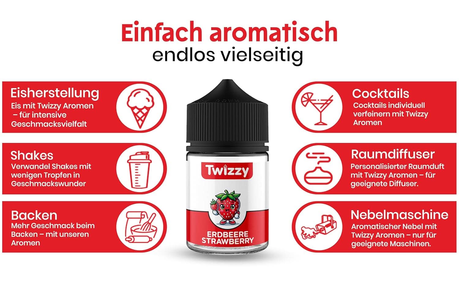 Arôme Concentré Fraise Twizzy, 60 ml Arômes Naty Shop