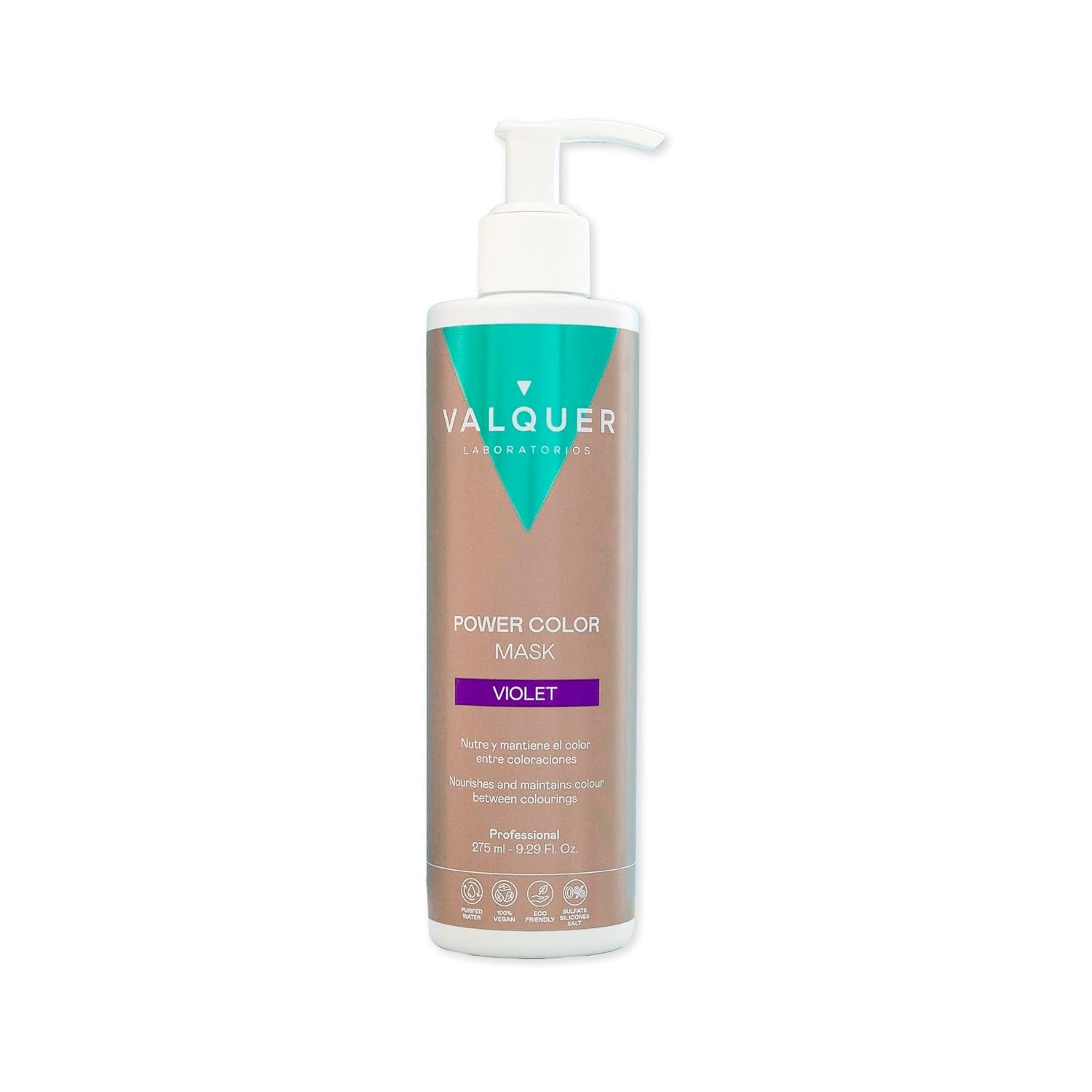 Valquer Power Color Mask Formulation végétalienne et sans silicone Donne de la couleur aux cheveux 290 ml violet Naty Shop Masque capillaire violet 1 pièce (pack de 1)