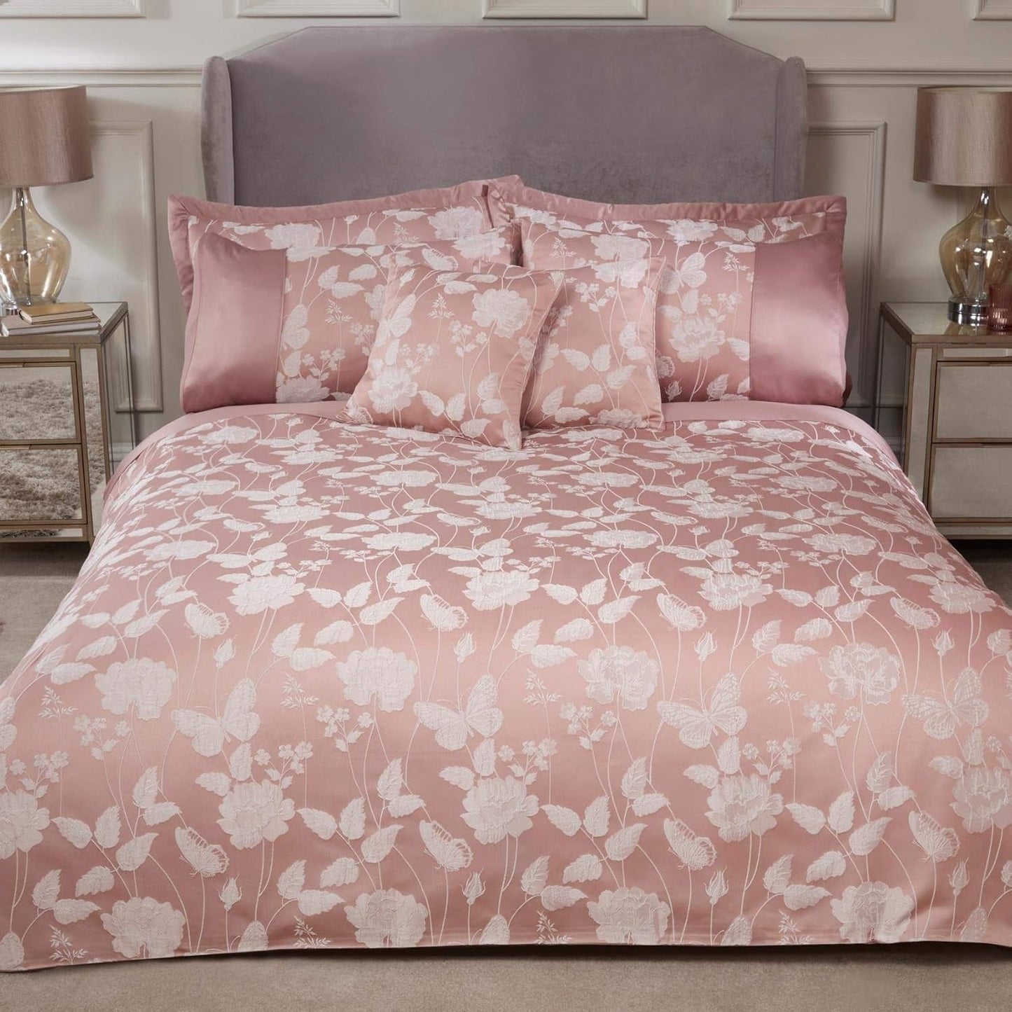 Emma Barclay Butterfly Meadow Couette King size, 100 % polyester, crème Naty Shop Couettes et édredons Blush Rose King Size