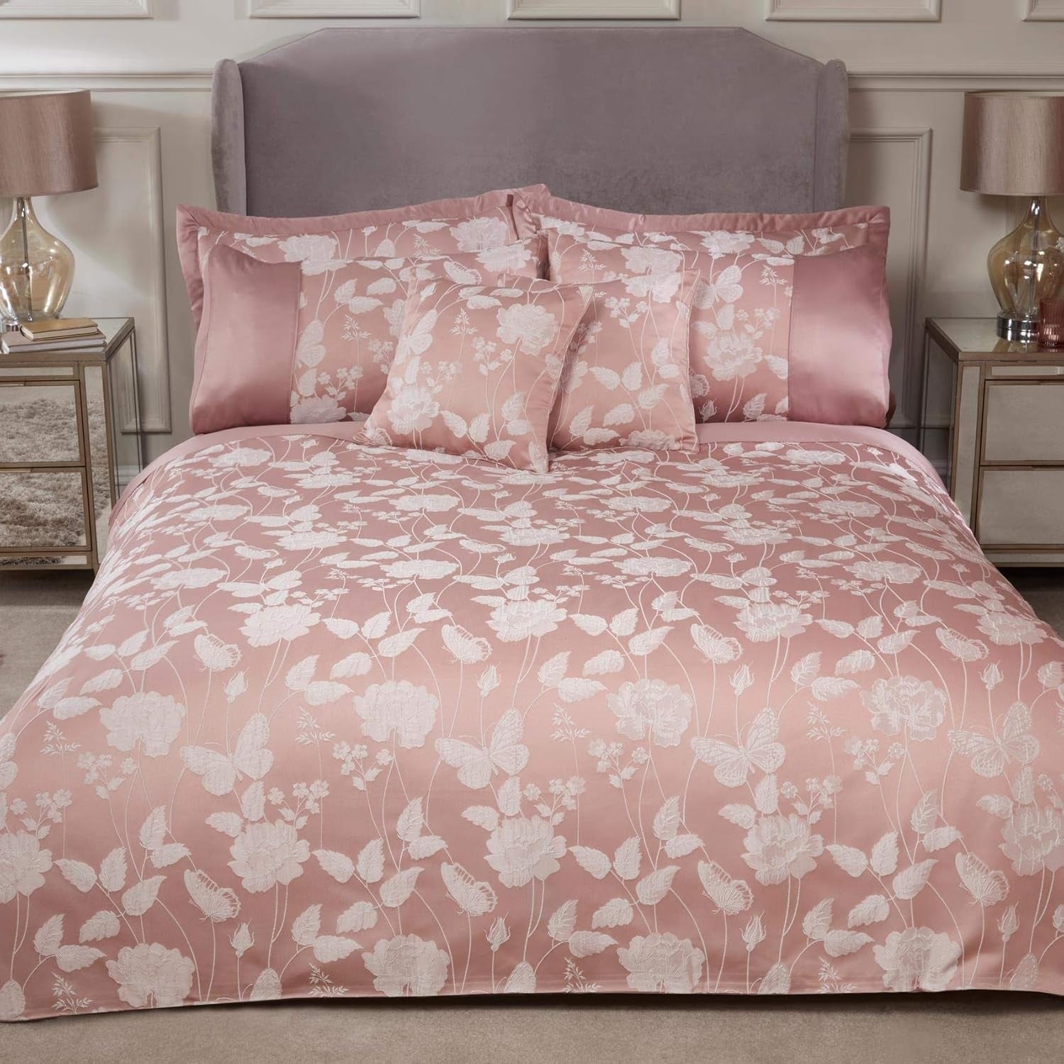 Emma Barclay Butterfly Meadow Couette King size, 100 % polyester, crème Naty Shop Couettes et édredons Blush Rose King Size